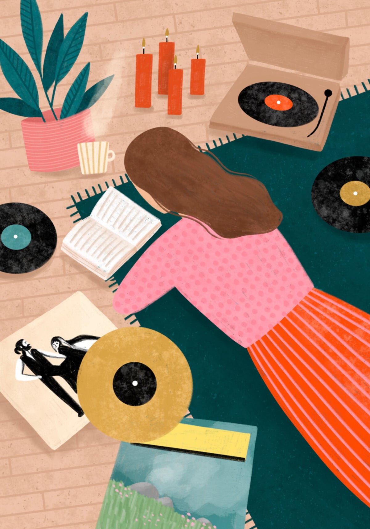 Accogliente arte d'ascolto in vinile