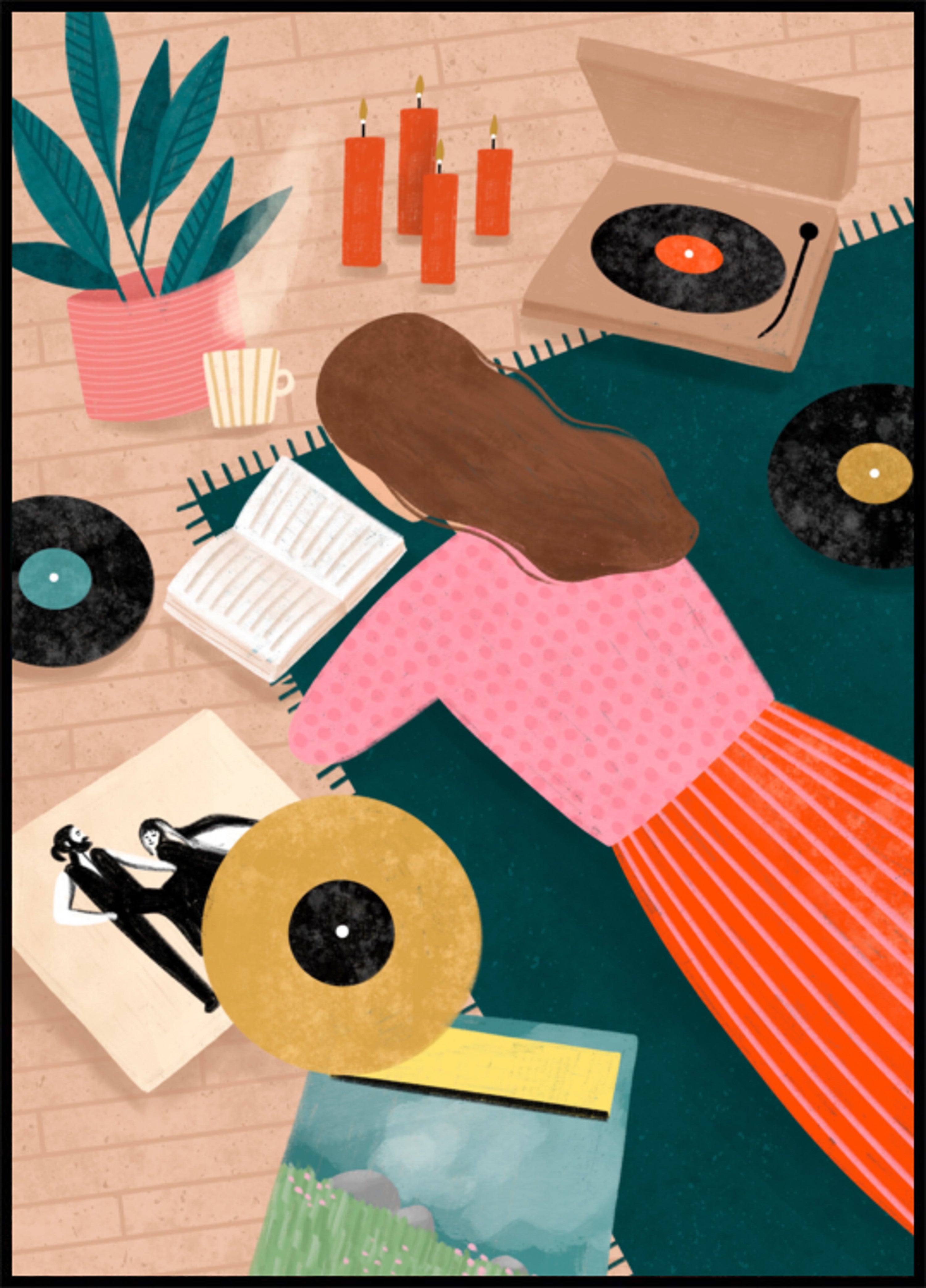 Accogliente arte d'ascolto in vinile