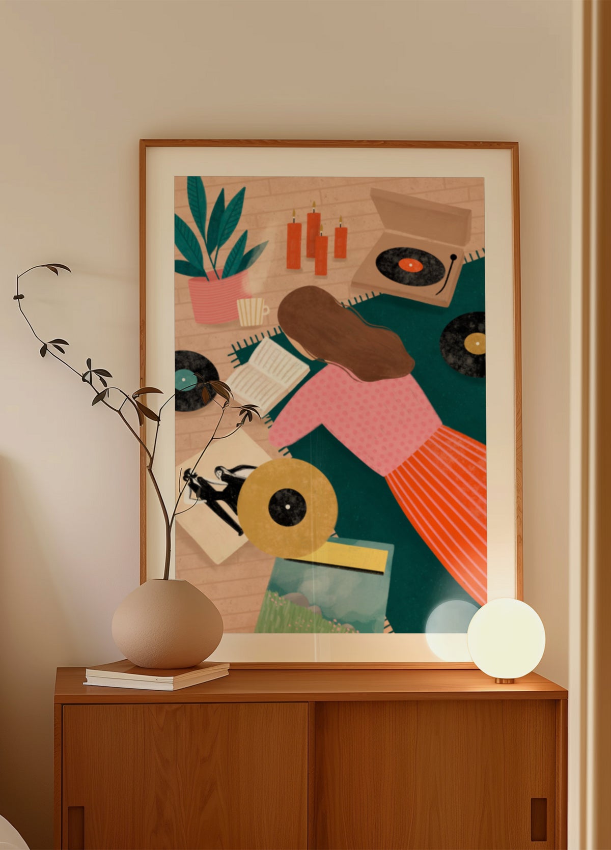 Accogliente arte d'ascolto in vinile