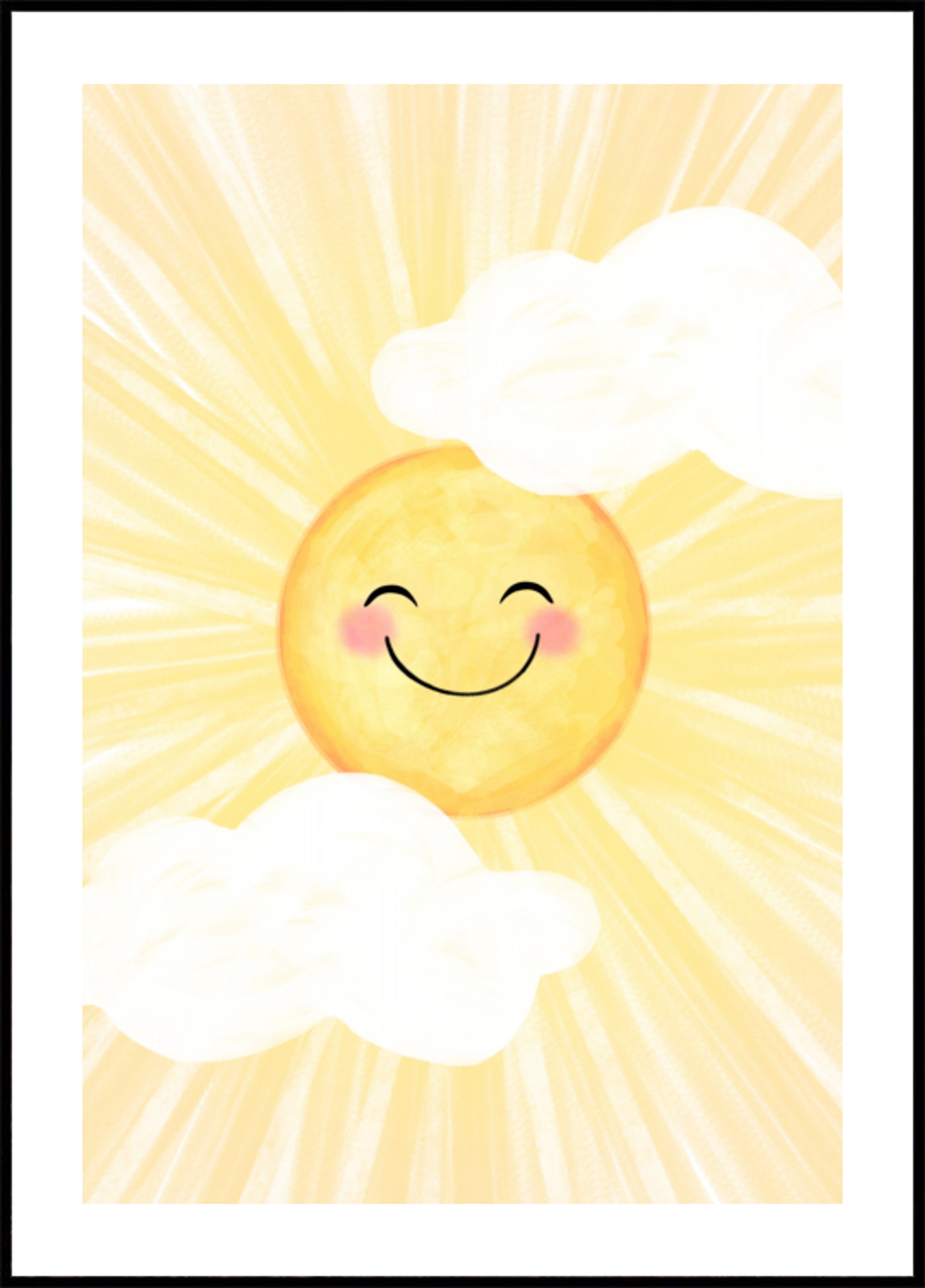 Sole sorridente e felice