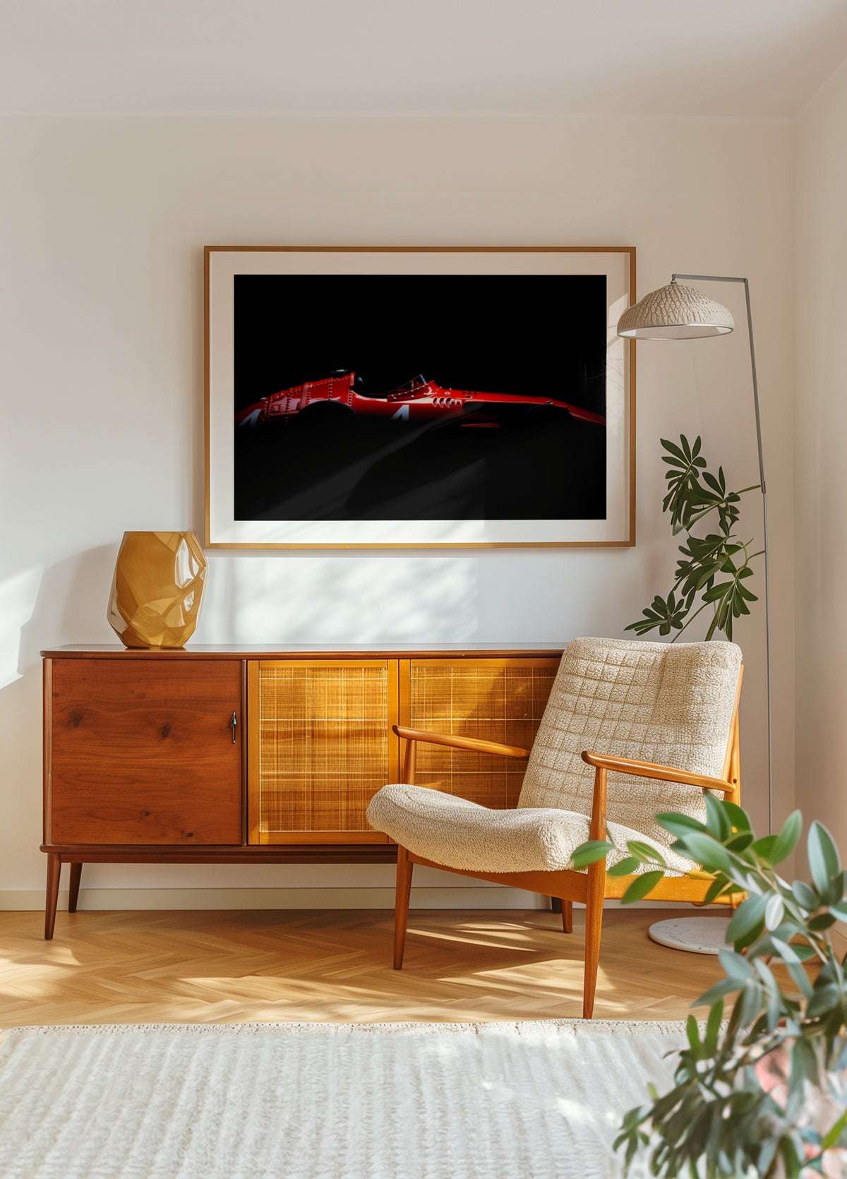 Auto da corsa rossa d'epoca