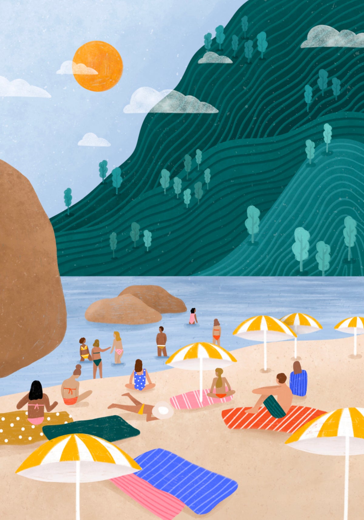 Rilassante spiaggia di montagna