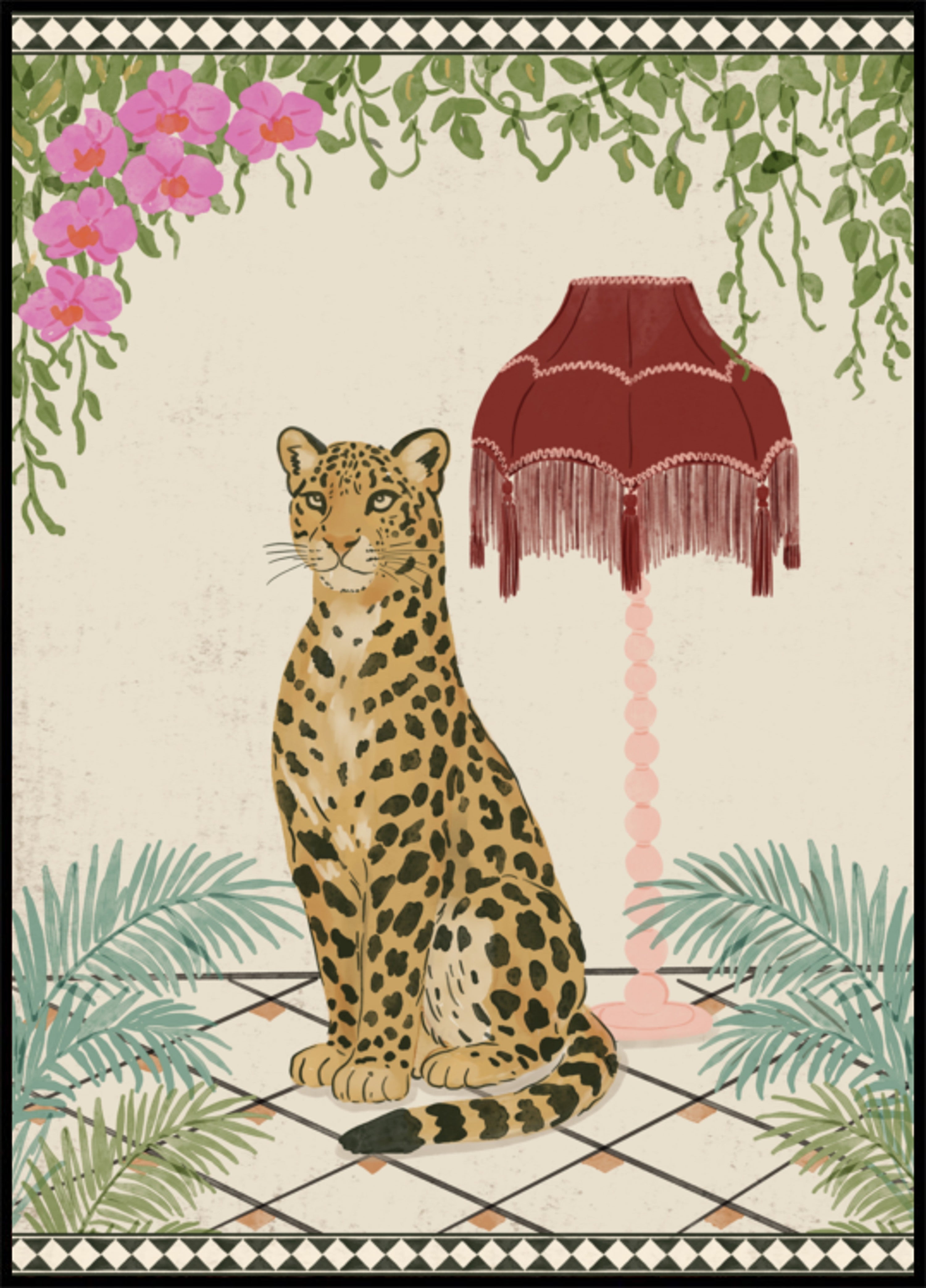 Elegante leopardo tropicale