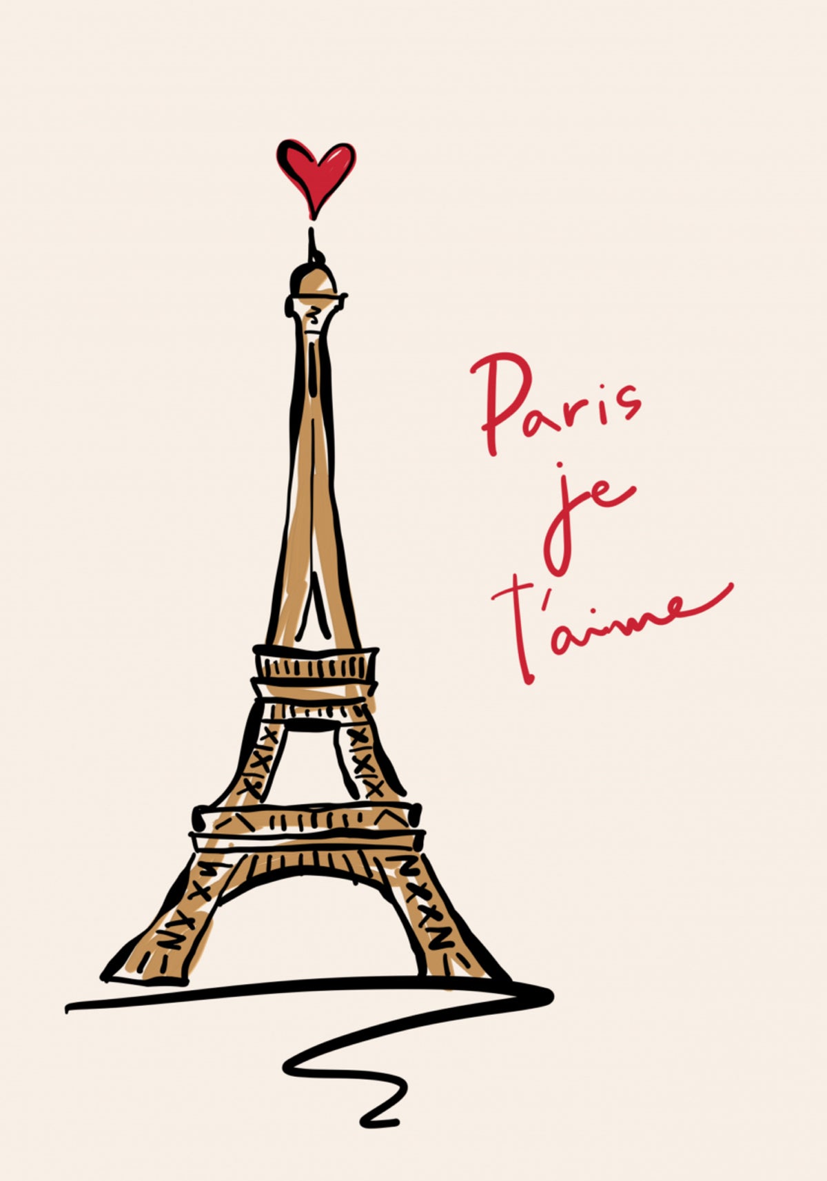 Schizzo d'amore della Torre Eiffel