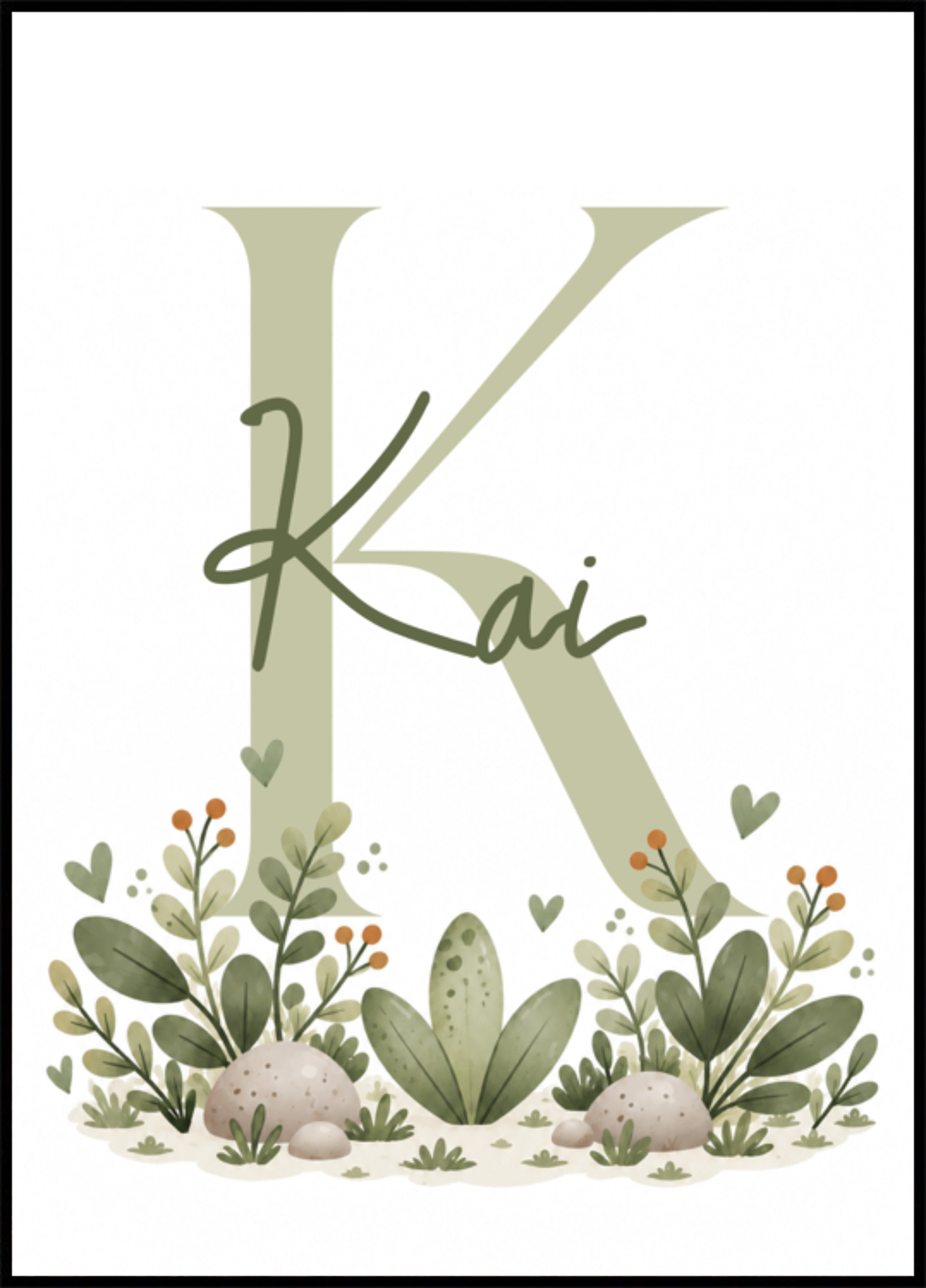 Personalized Initial Botanical - Posterbox