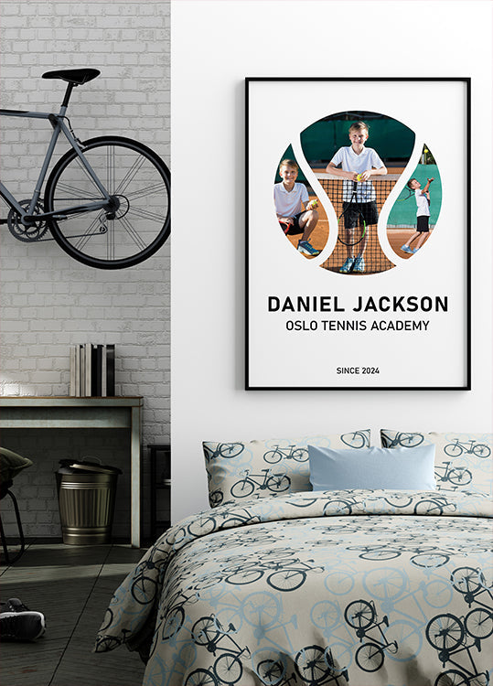 Poster personale con collage di foto di tennis - Scatola per poster