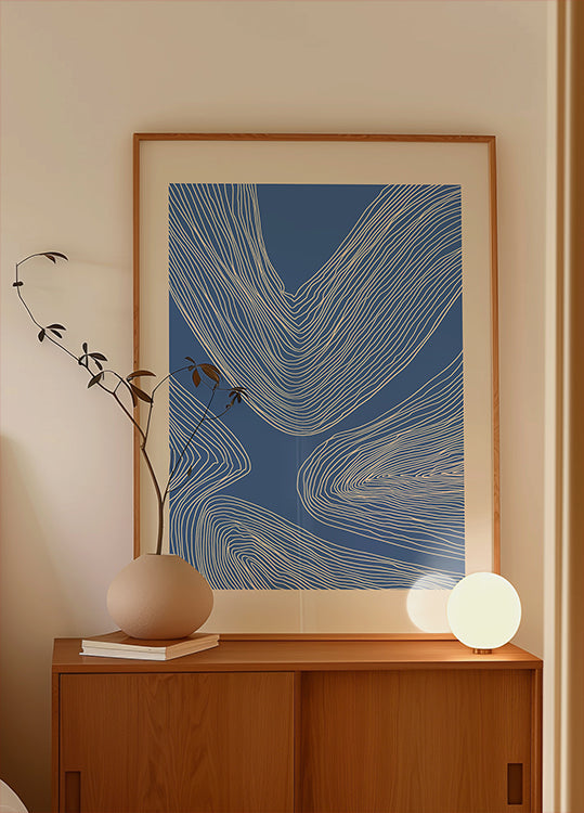 Blue Line Art Pattern (NEW) - Posterbox