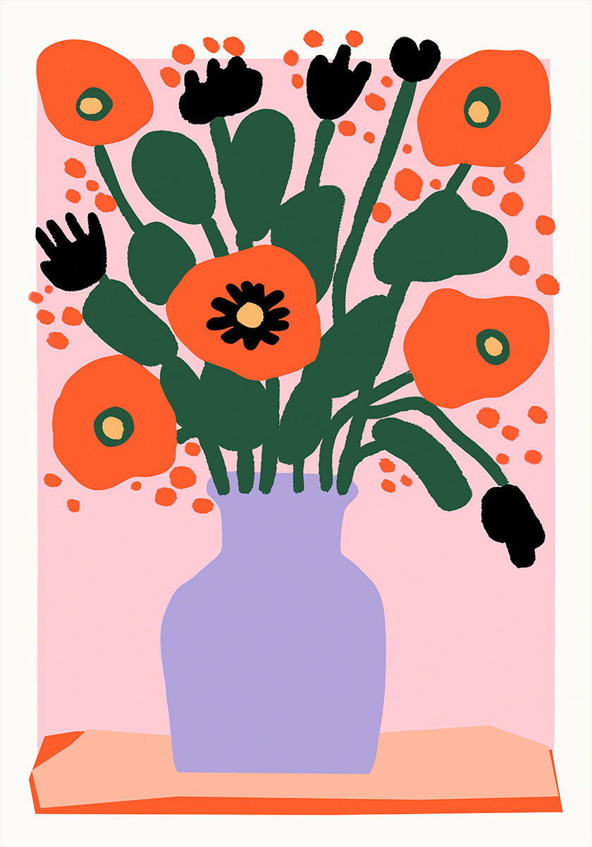 Poppy In Purple Vase (NEW) - Posterbox