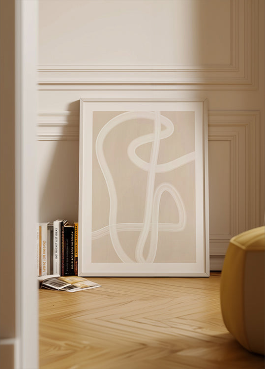 White Brush Stroke Poster (NEW) - Posterbox
