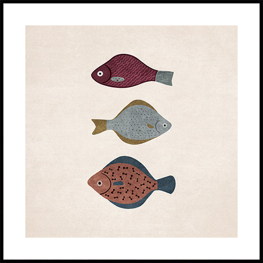 Trio of Fish Forms Plakat - Posterbox