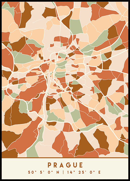 Black Maps Earth Tones 69 Plakat - Posterbox