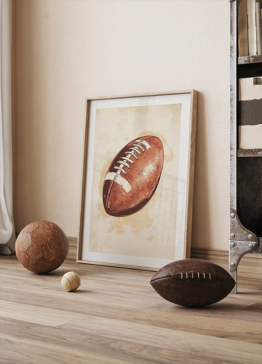 American Football Ball Plakat - Posterbox