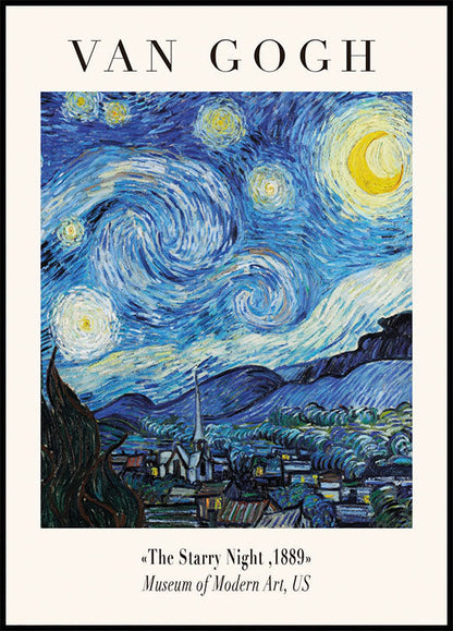 Poster del paesaggio notturno stellato