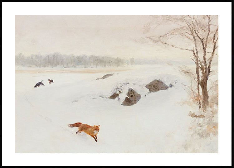 Bruno Liljefors - Hunter On Stand In Winter Landscape 1893 Plakat - Posterbox