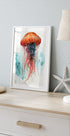 Animal Watercolor Art Medusa Sea Life Plakat - Posterbox