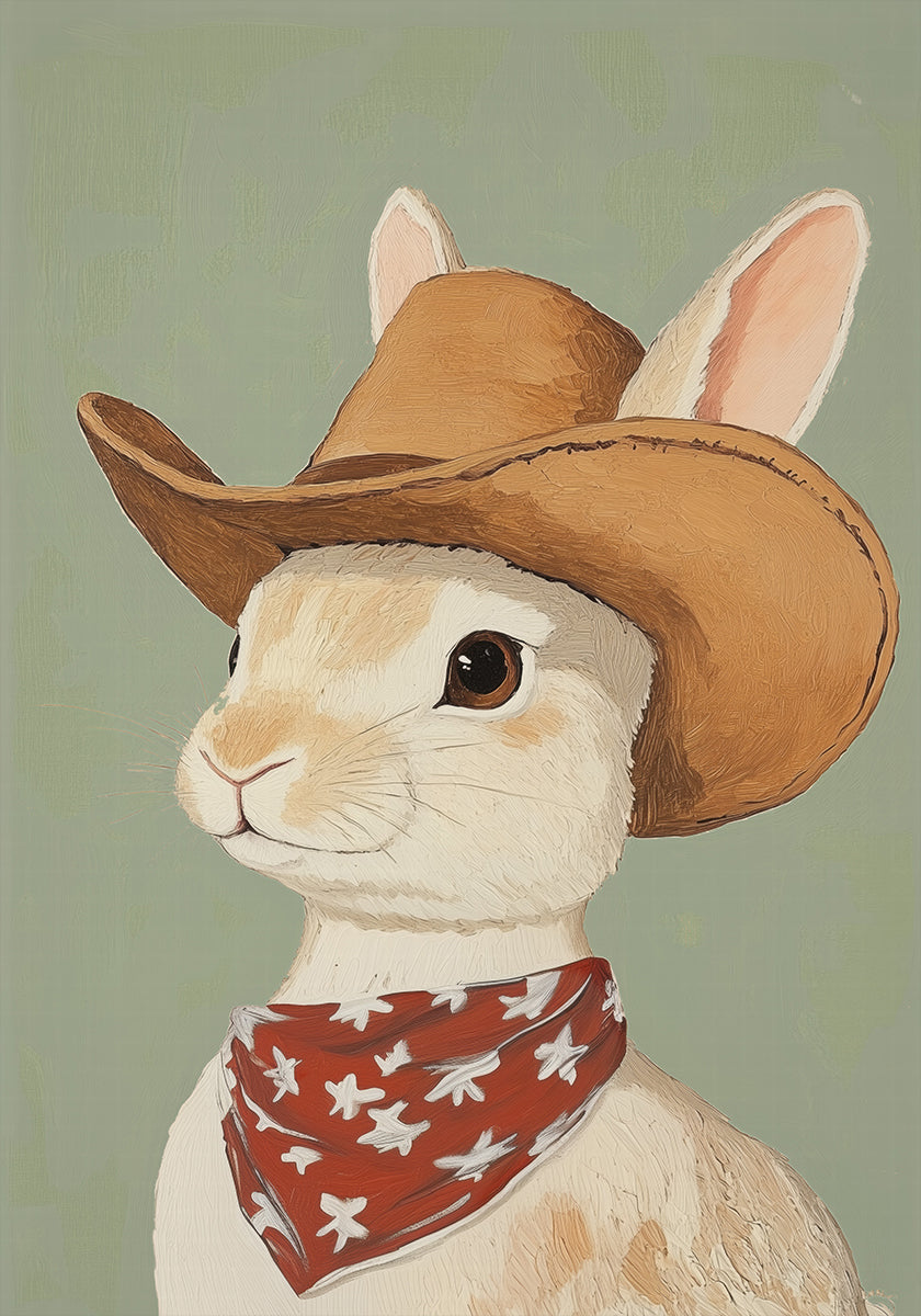 Cowboy Rabbit Plakat - Posterbox