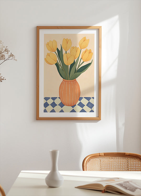 Yellow Tulips in Orange Vase (NEW) - Posterbox