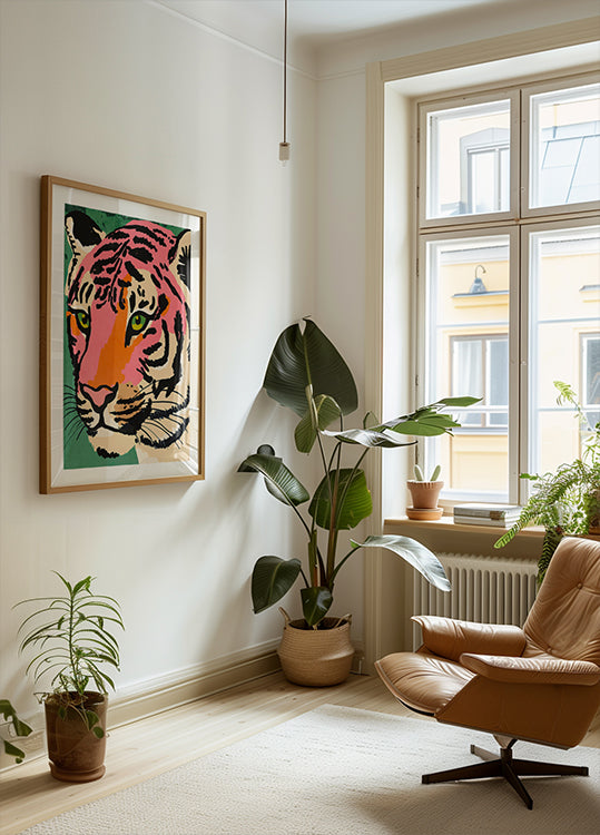 Poster con lo sguardo vibrante della tigre
