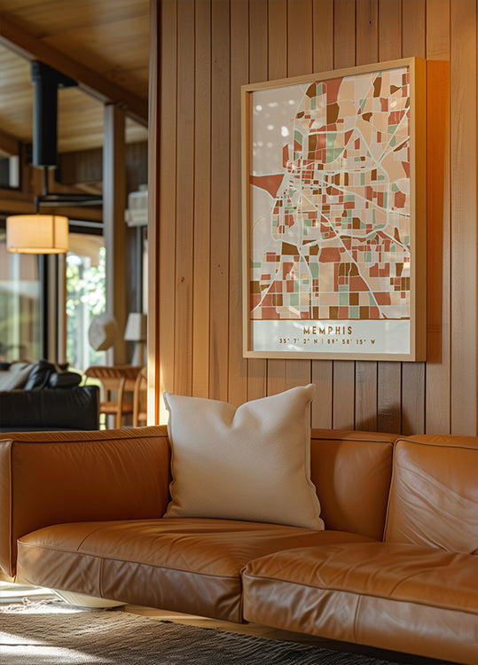 Poster Black Maps Earth Tones 51