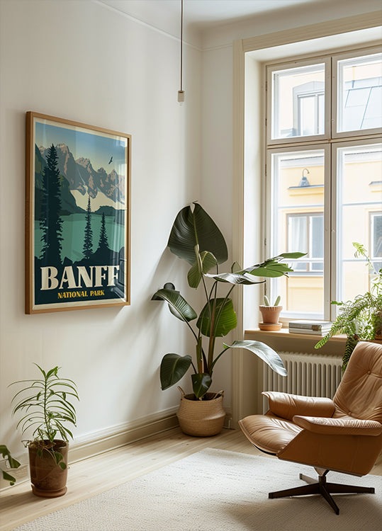 Poster di stampa di viaggio del Parco Nazionale di Banff