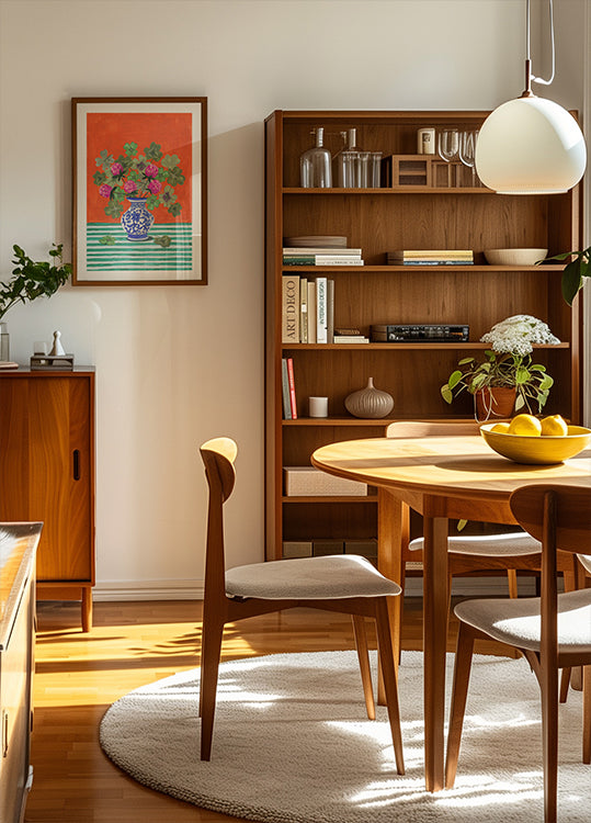 Poster di trifogli e fiori rosa