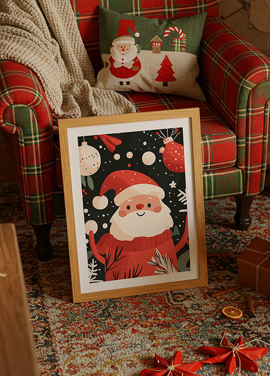 Manifesto di Babbo Natale felice