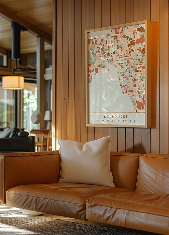 Poster Black Maps Earth Tones 50