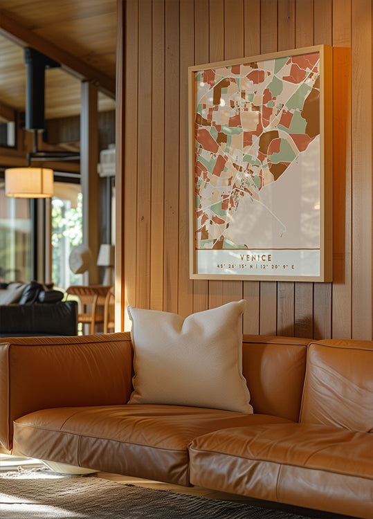 Poster Black Maps Earth Tones 91