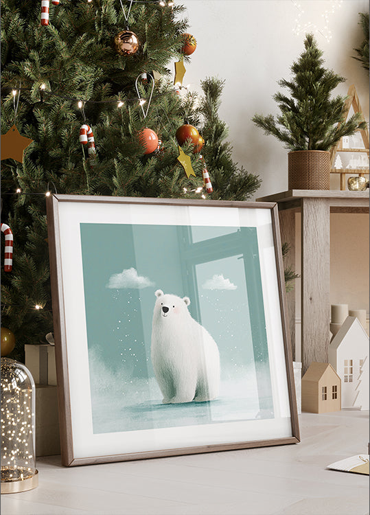 Poster di orso polare felice