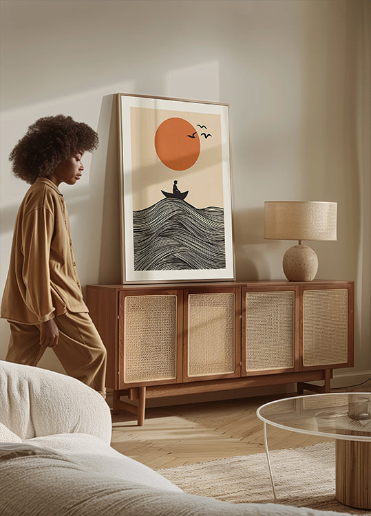 Poster in barca e sole