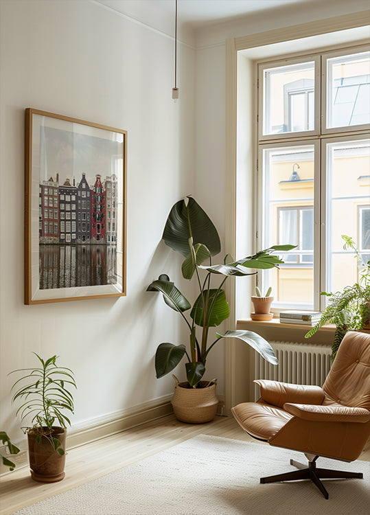 Poster delle case sui canali di Amsterdam