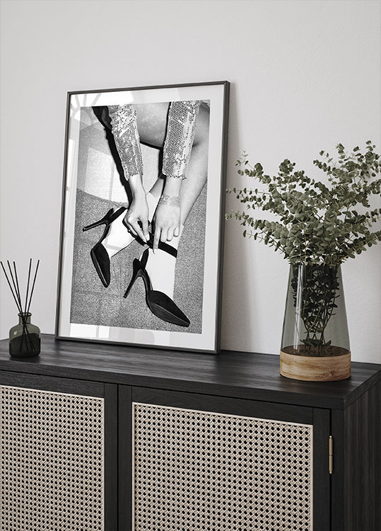 Piedi da discoteca in bianco e nero
