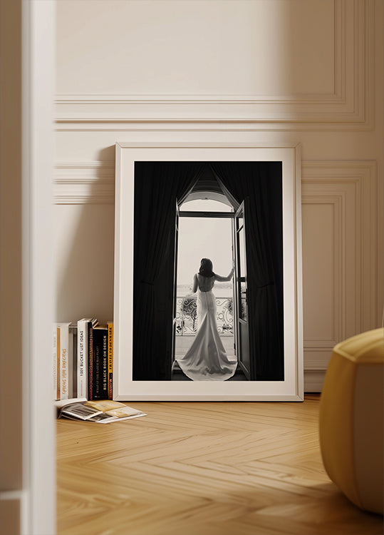 "Poster con vista sul tranquillo villaggio costiero"