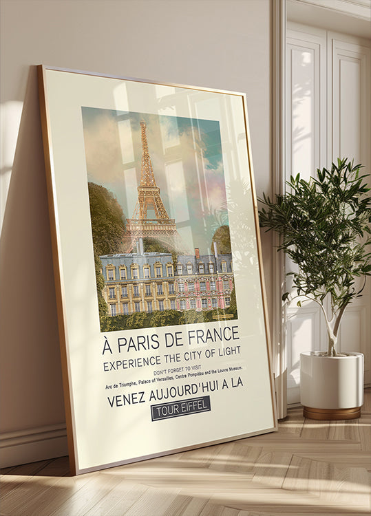 Poster con stampa retrò di Parigi