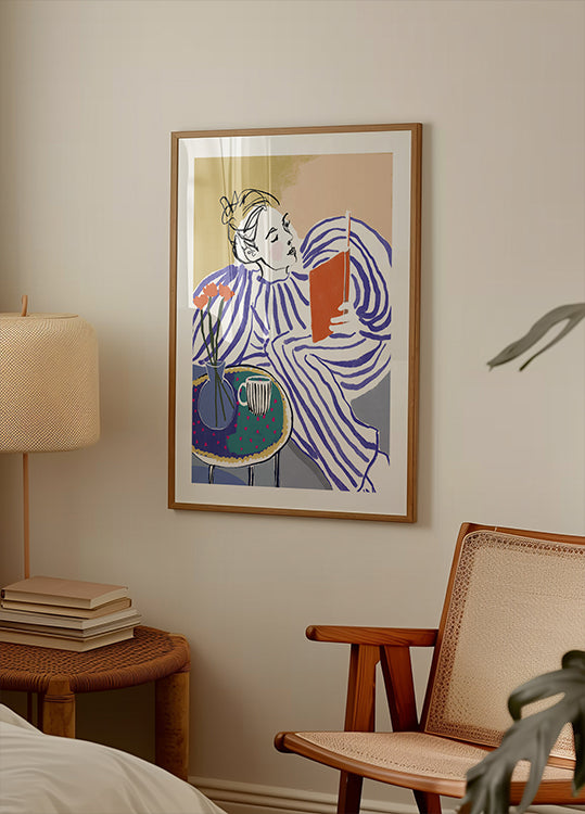 Poster di angolo di lettura accogliente