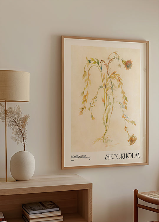 Collezione di stampe ad acquerello. Mercato dei fiori - Stoccolma