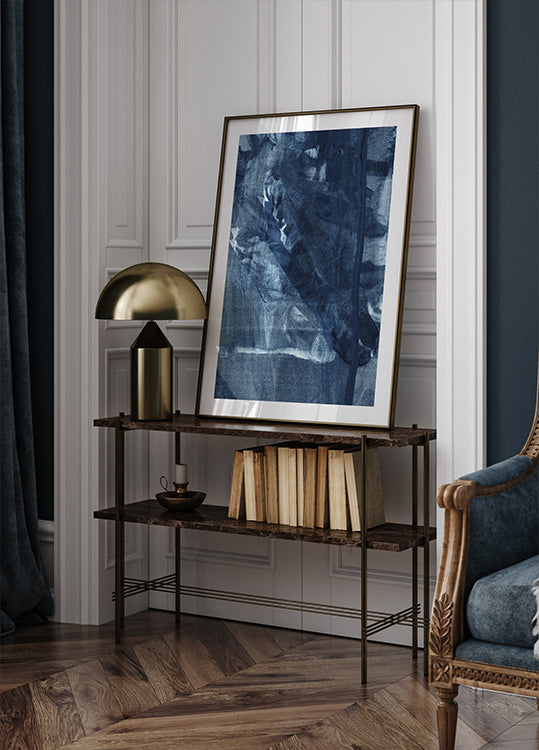 Poster di linee verticali scorrevoli con texture blu