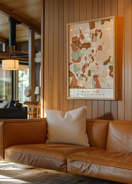 Poster Black Maps Earth Tones 59