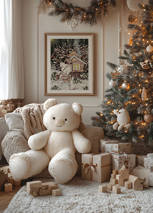 Manifesto della casa sull'albero di Natale