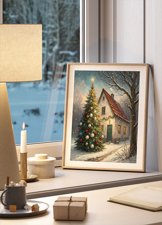 Poster di accogliente cottage di Natale