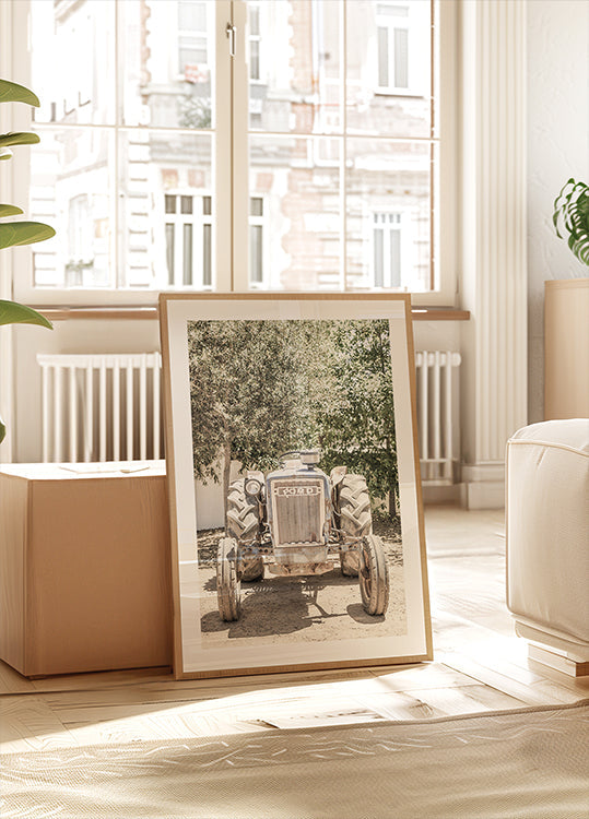 Poster della scena del trattore robusto