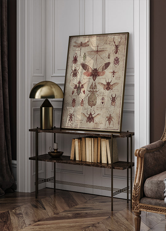 Poster di insetti in stile vintage