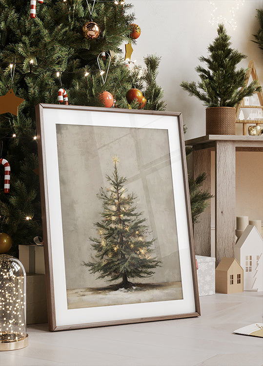 Poster vintage dell'albero di Natale