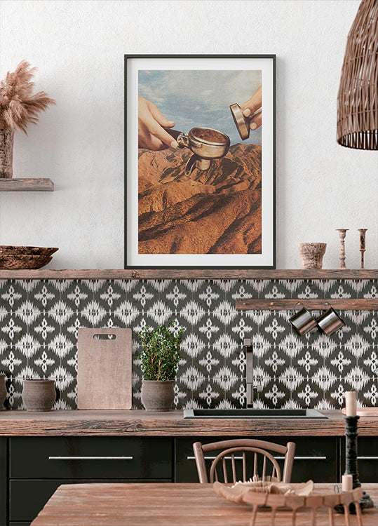 Poster della contea di caffè barista