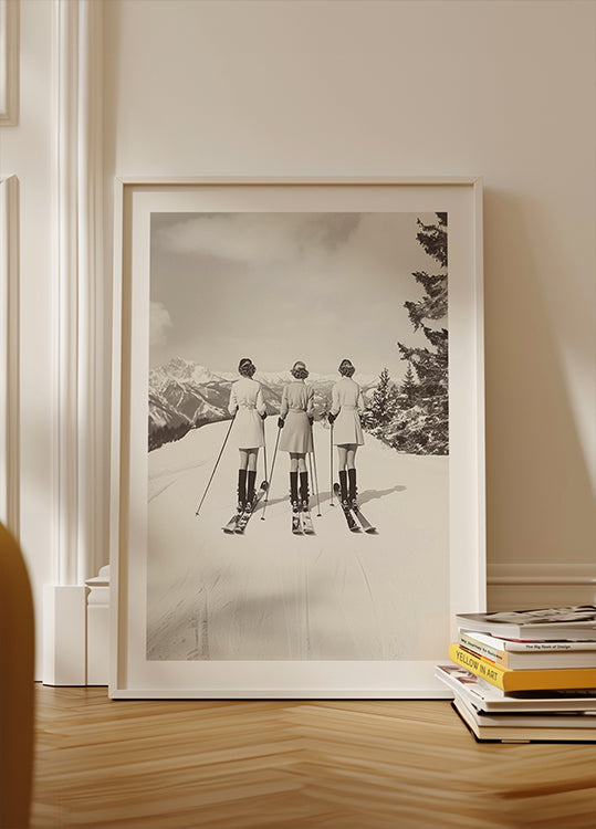 Poster di sciatori glamour vintage