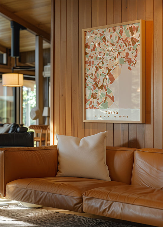 Poster Black Maps Earth Tones 88