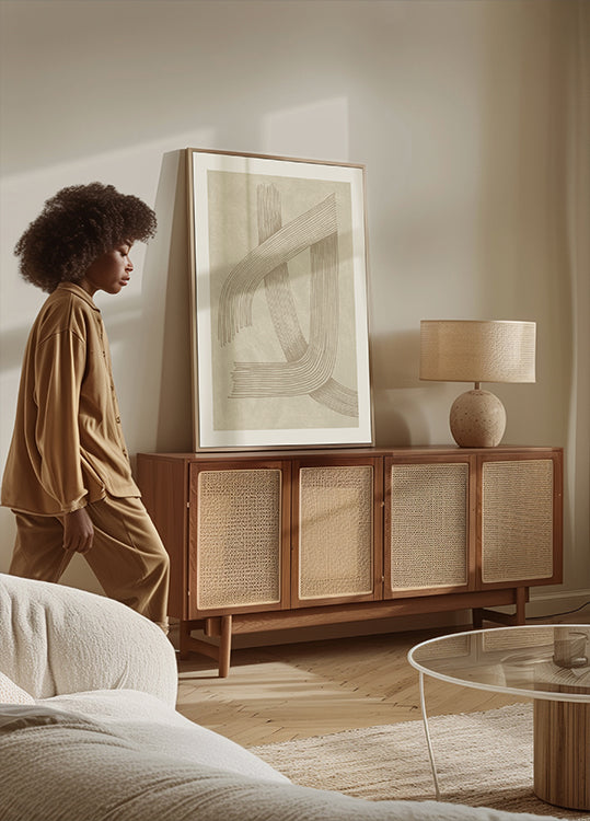 Poster astratto della linea sofisticata 01