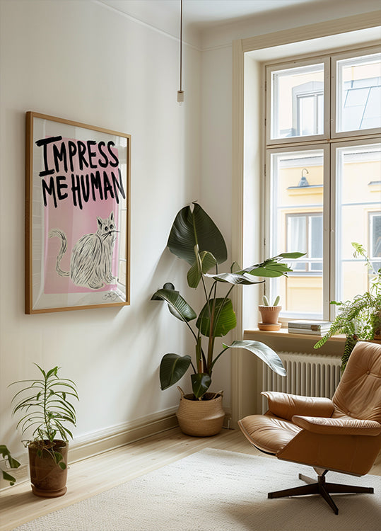 Proprietario di gatti: poster "Impress Me Human".