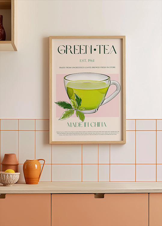 Poster di tè verde fresco