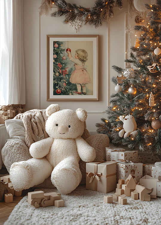 Giovane ragazza alla vigilia di Natale Poster